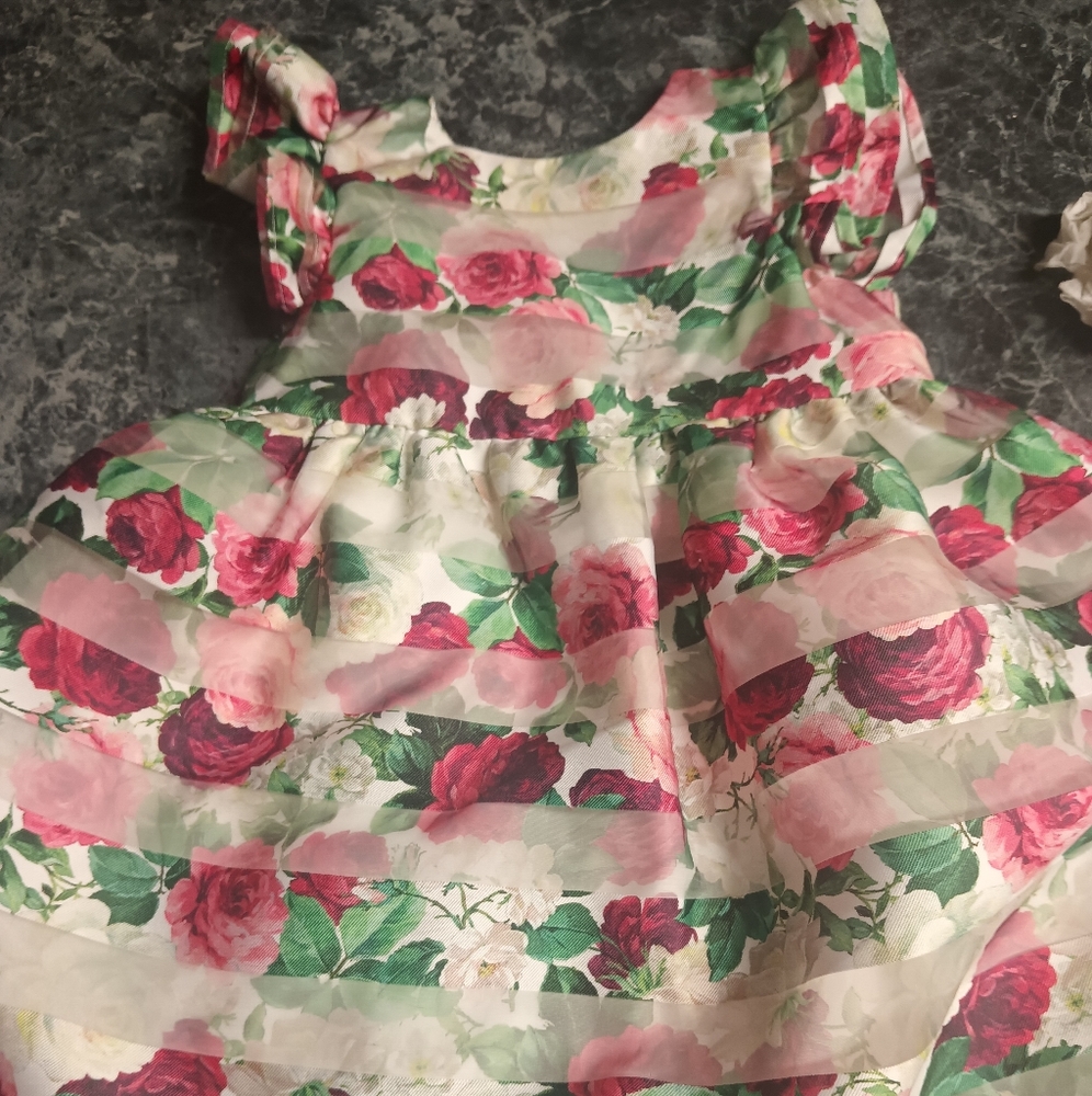 Pastourelle Red and Green Floral Blouse